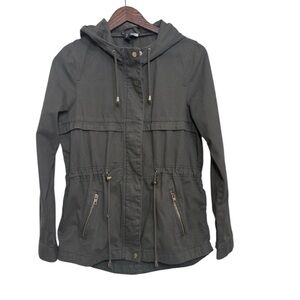 H&M Khaki Women's Utility Jacket with Hood